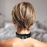 Strict Leather Narrow Fur Lined Locking Collar